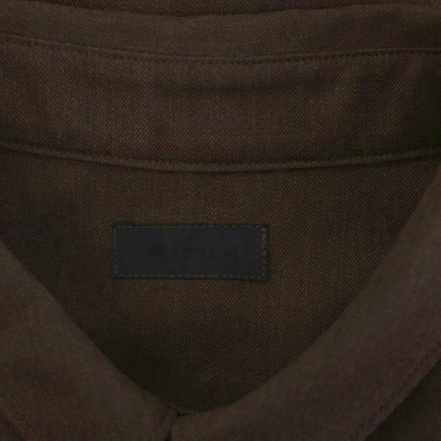 ミタン MITTAN 25AW ストレッチNMウールシャツ 長袖 2 茶色 ブラウン