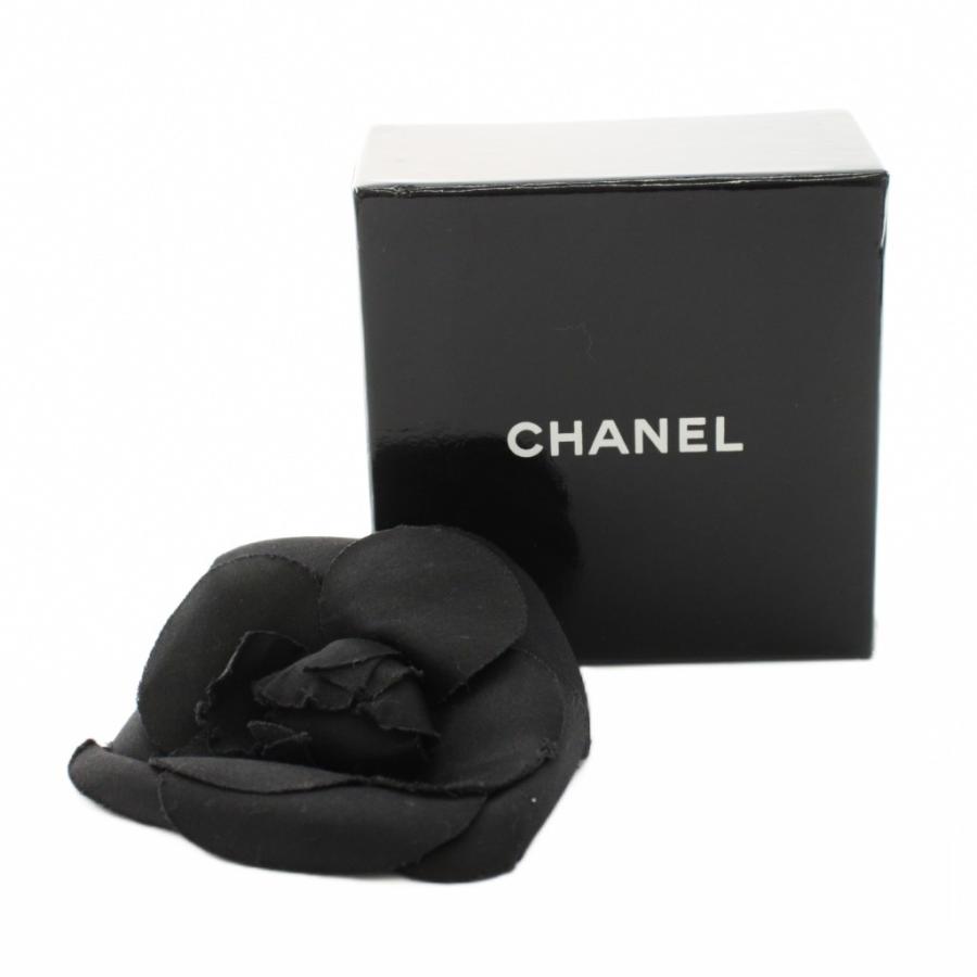 シャネル CHANEL コサージュ カメリア サテン 黒 ブラック /YT レディース_4