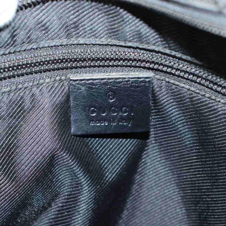 GUCCI（グッチ） GUCCI GGキャンバス ショルダーバッグ レザー 黒