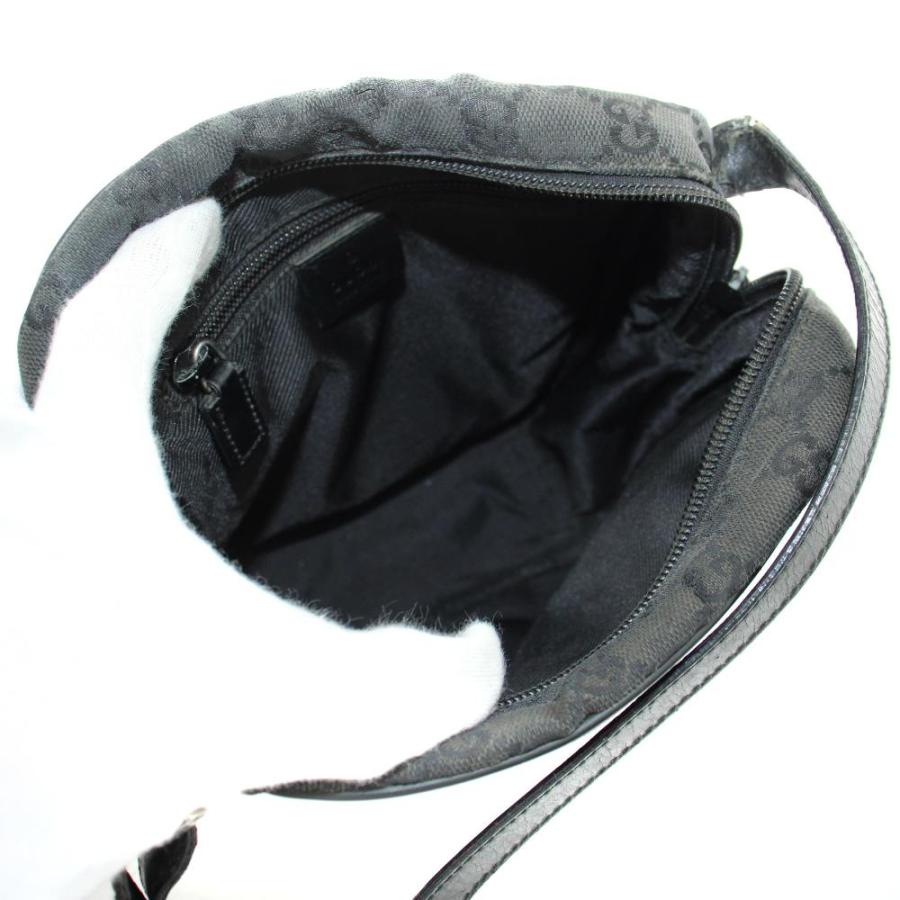 グッチ GGキャンバス ショルダーバッグ レザー 黒 018 1612 GUCCI（グッチ） GUCCI GGキャンバス ショルダーバッグ レザー 黒