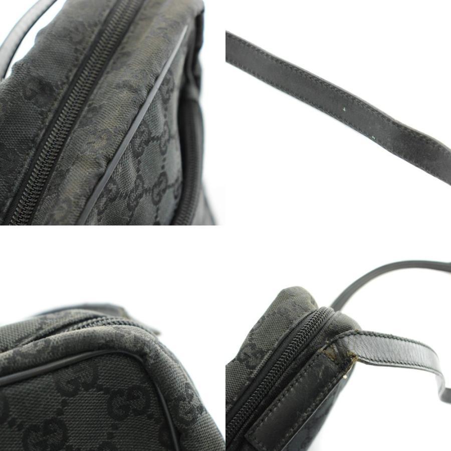 GUCCI（グッチ） GUCCI GGキャンバス ショルダーバッグ レザー 黒