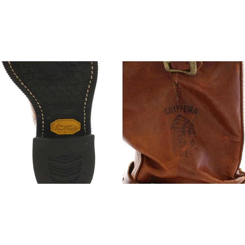 チペワ CHIPPEWA エンジニアブーツ ショートブーツ レザー ロゴ型押し