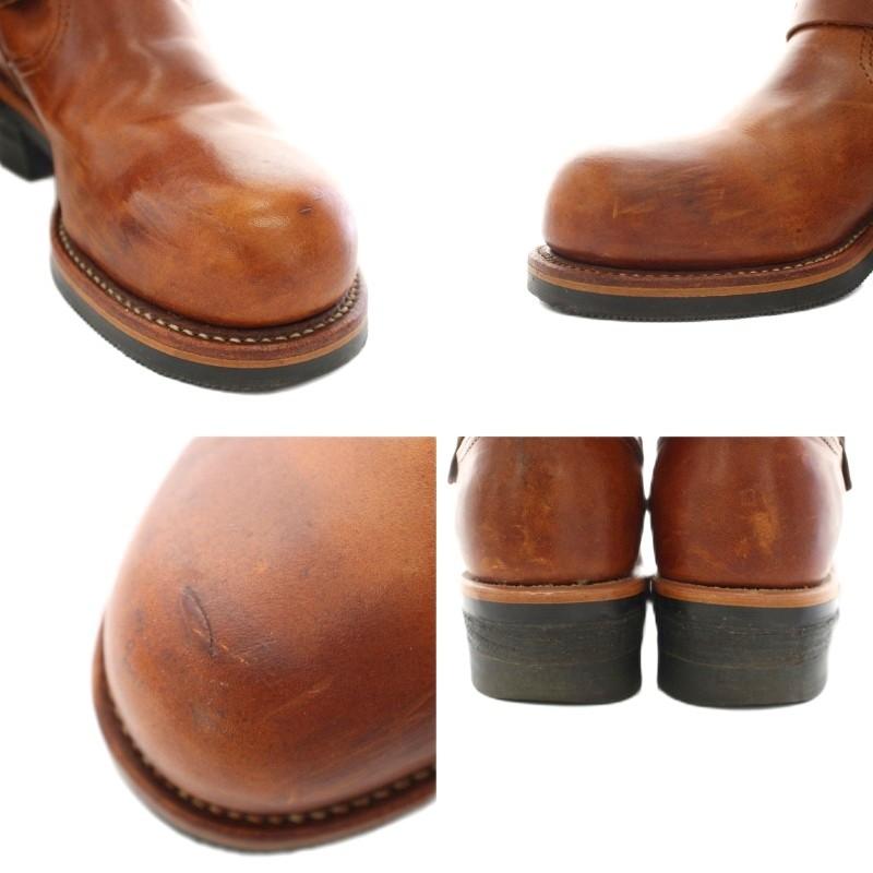 Chippewa チペワ ビブラムカスタム ワークブーツ レザー キャメル 茶 ブラウンししゅうタグ サイズ7 1/2表記 チペワ CHIPPEWA エンジニアブーツ ショートブーツ レザー ロゴ型押し