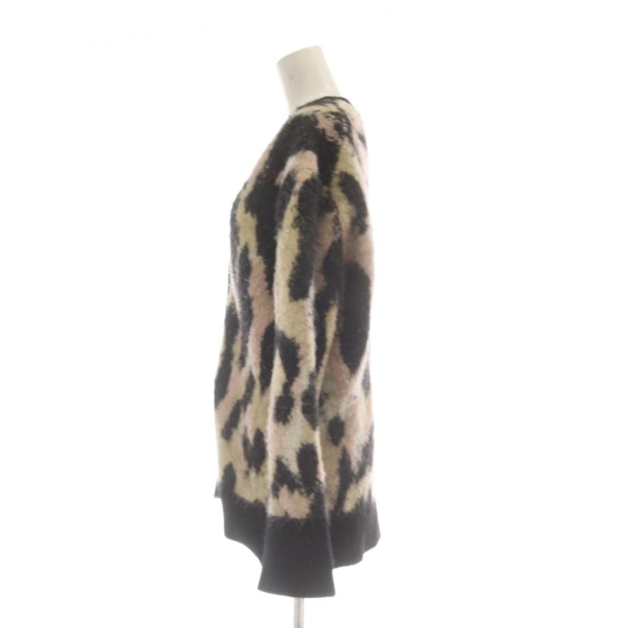 オールセインツ カーディガン ニット ウール S 黒 マルチカラー 豹柄 オールセインツ ALLSAINTS カーディガン ニット ウール S 黒 マルチ