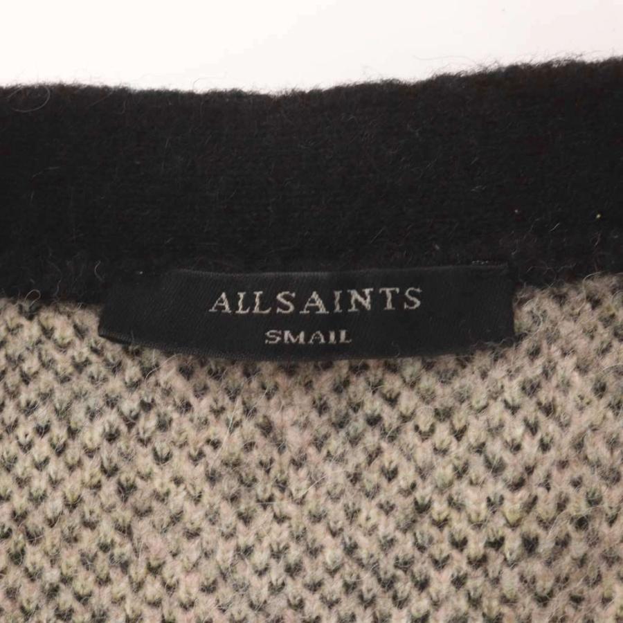 オールセインツ カーディガン ニット ウール S 黒 マルチカラー 豹柄 オールセインツ ALLSAINTS カーディガン ニット ウール S 黒 マルチ
