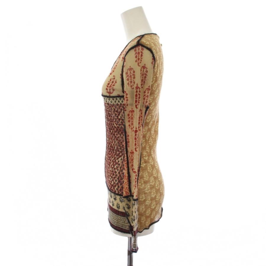 ジャンポールゴルチエ クラシック ニット カットソー 長袖 総柄 S ベージュ ジャンポールゴルチエ クラシック Jean Paul GAULTIER CLASSIQUE