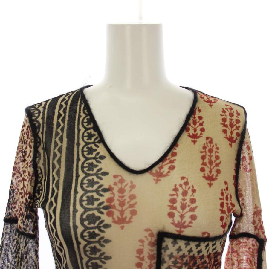 ジャンポールゴルチエ クラシック ニット カットソー 長袖 総柄 S ベージュ ジャンポールゴルチエ クラシック Jean Paul GAULTIER CLASSIQUE