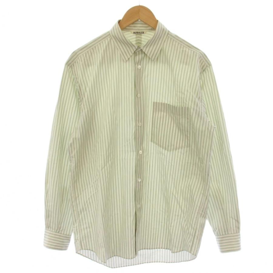 Auralee オーラリー 22ss ストライプシャツ オーラリー AURALEE 22SS FINX STRIPE SHIRTS シャツ 長袖 ストライプ