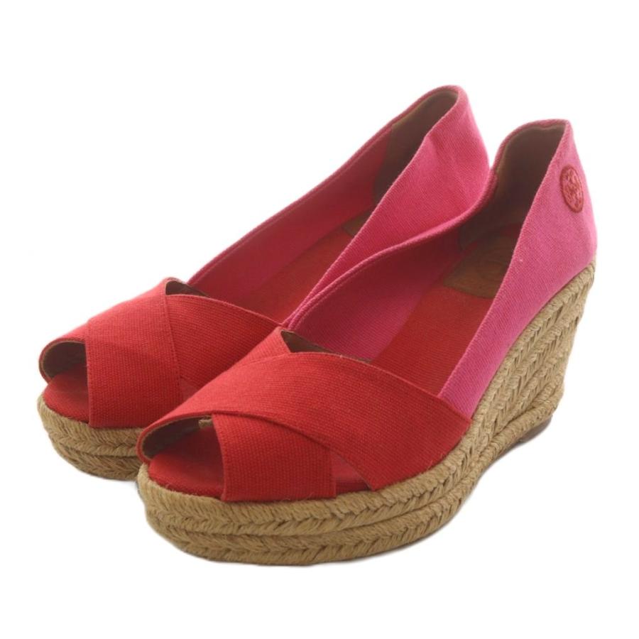 TORY BURCH（トリーバーチ） サンダル ウェッジソール 6.5 ピンク 赤 