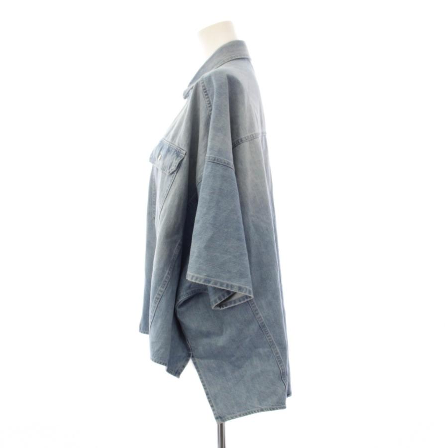 ウィムガゼット Whim Gazette 25SS DENIMドルマンシャツ ブラウス 五分袖 F 青  WGD1051204A0001 /KH レディースの画像