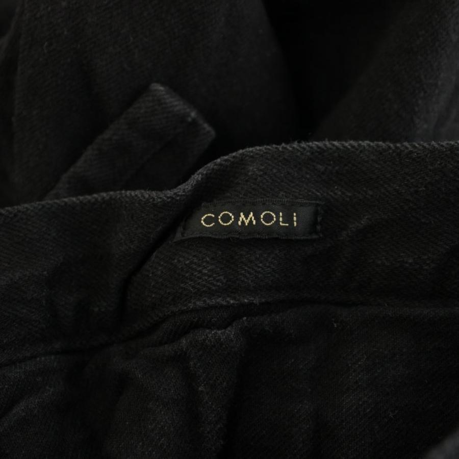 コモリ COMOLI 21SS デニムオーバーパンツ ジーンズ ワイドパンツ ボタンフライ 1 黒 ブラック T01-03005 /YT メンズ_3