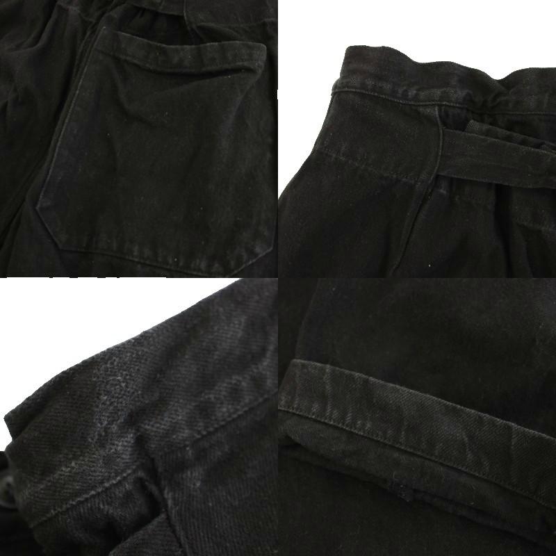 コモリ COMOLI 21SS デニムオーバーパンツ ジーンズ ワイドパンツ ボタンフライ 1 黒 ブラック T01-03005 /YT メンズ_8
