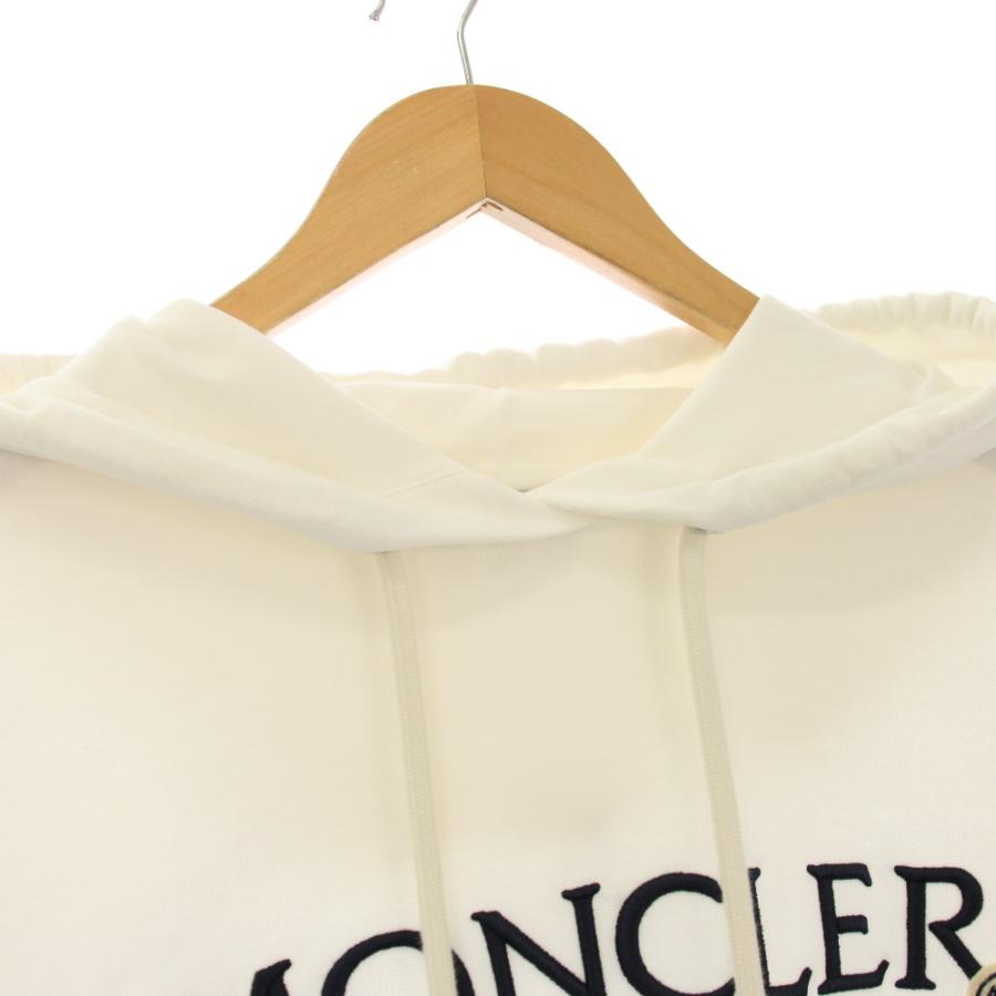 モンクレール MONCLER フーディーズスウェット HOODIES SWEATS プルオーバーパーカー 長袖 ロゴ刺繍 XS 白 8G00016 89A1K 037 レディースの画像