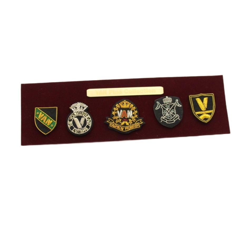 ヴァン ヂャケット VAN JAC ピンズ コレクション Pins Collection ピンバッジセット 5点セット ワッペン 茶 ゴールドカラー その他_4