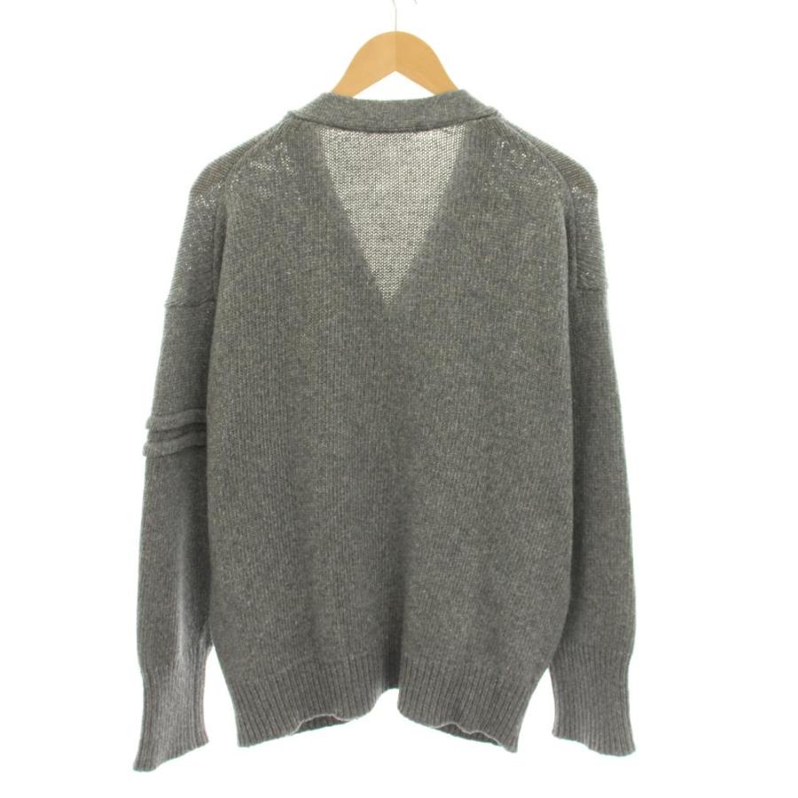 ウィムガゼット 24AW 15周年記念 15th Anniversary ワッペンカーディガン Vネック 長袖 F グレー 白 WGZ1042205A0007 レディースの画像