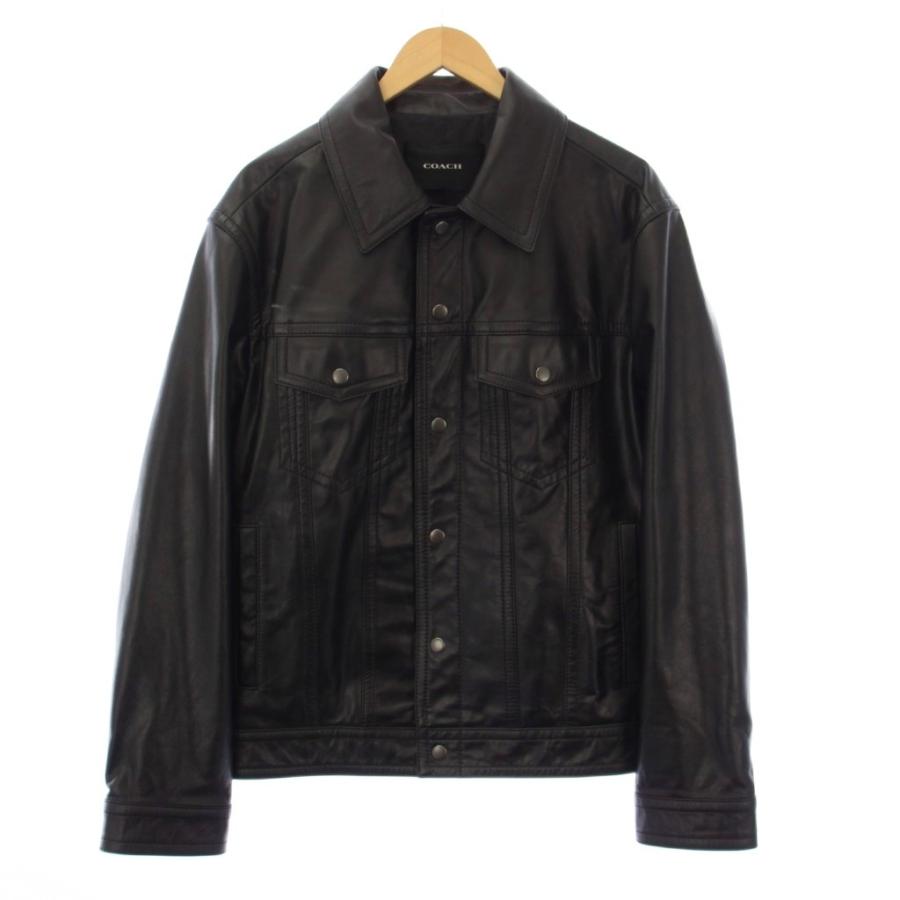 【希少】COACH 1st型 羊革 Tバック トラッカージャケット ブラック COACH（コーチ） レザー トラッカージャケット 革ジャン M 黒 CM795