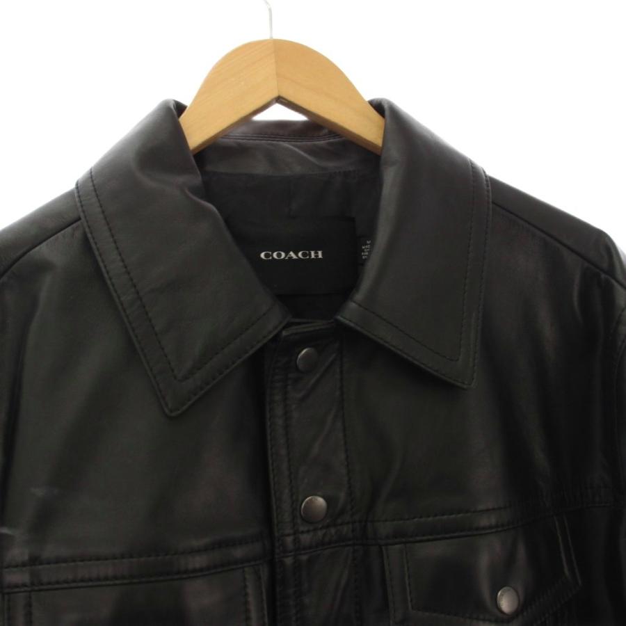 COACH（コーチ） レザー トラッカージャケット 革ジャン M 黒 CM795