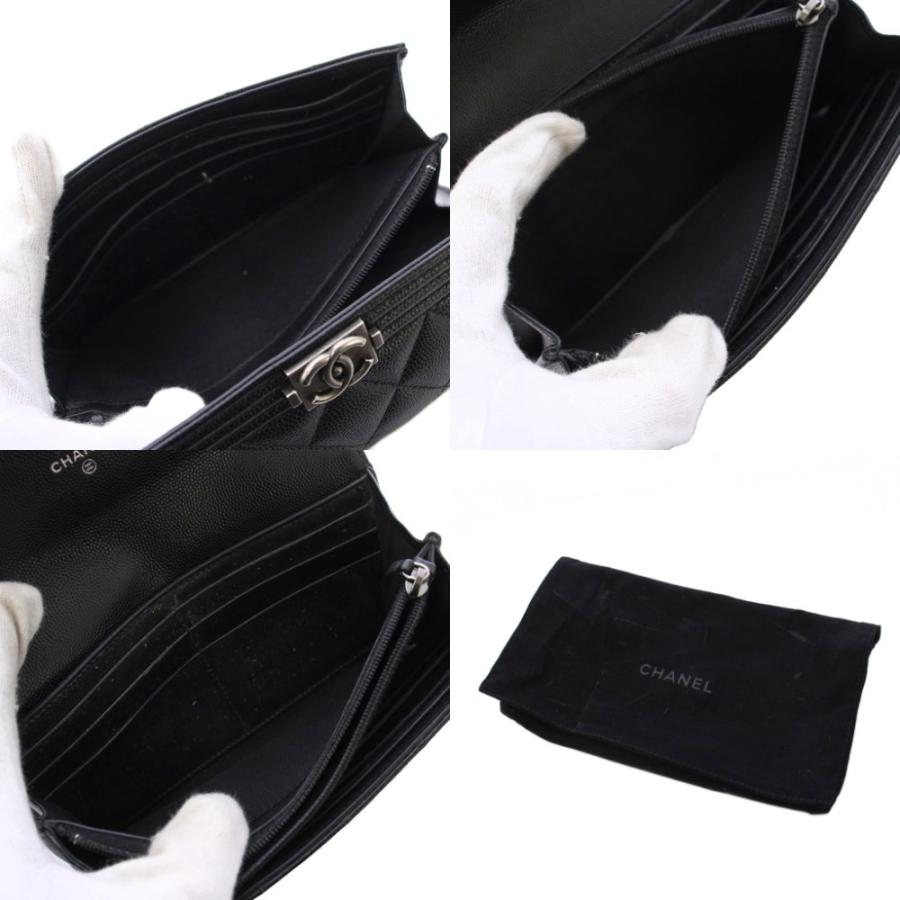 シャネル ボーイシャネル キャビアスキン 長財布 ココマーク 黒 24番台 CHANEL（シャネル） ボーイシャネル キャビアスキン 長財布 ココマーク