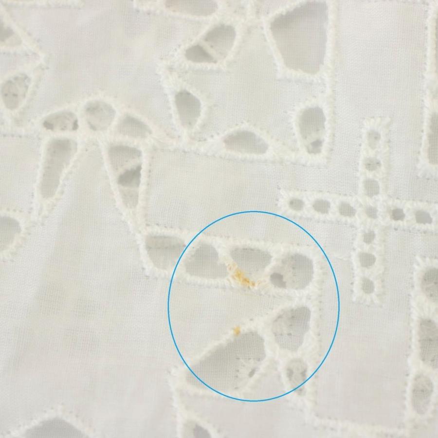 レリアン Leilian レース シャツ ブラウス 七分袖 刺繍 11 白 ホワイト