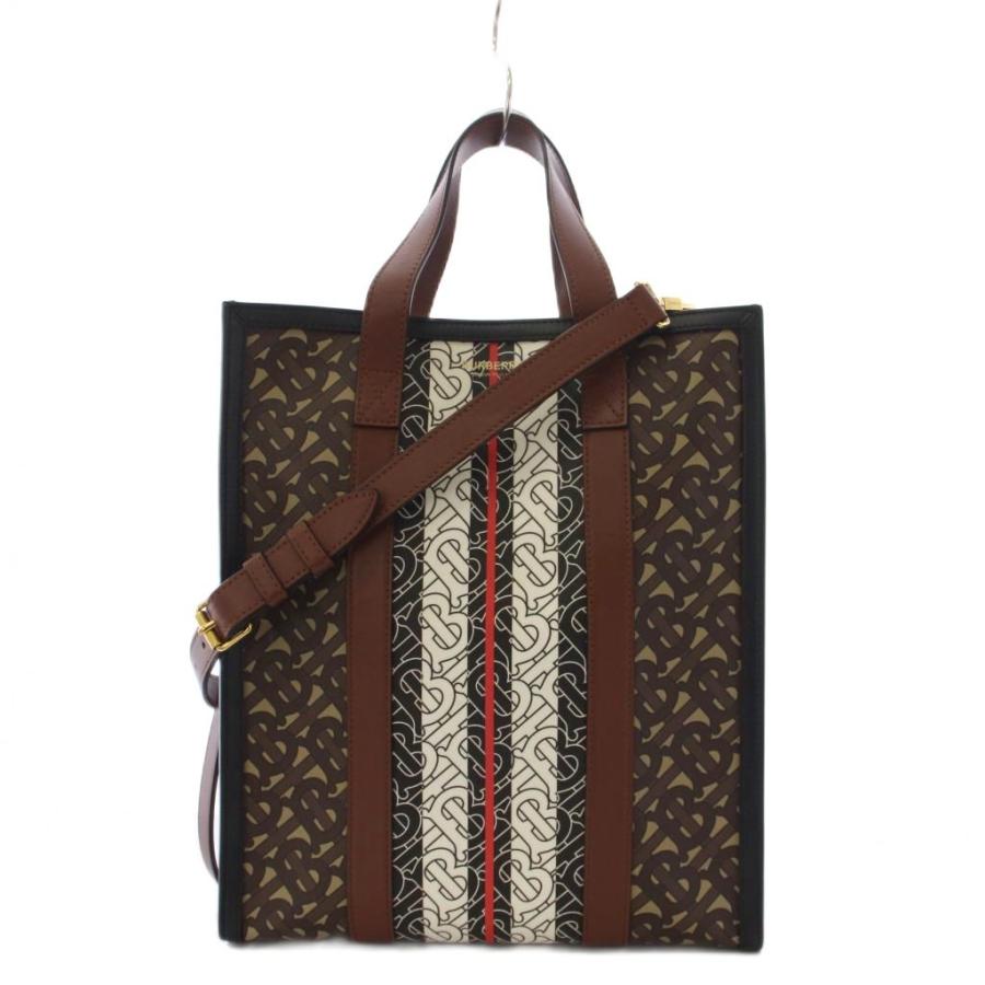 Burberry 2wayトートバッグ　モノグラム BURBERRY（バーバリー） モノグラムストライプ Eキャンバス スモール