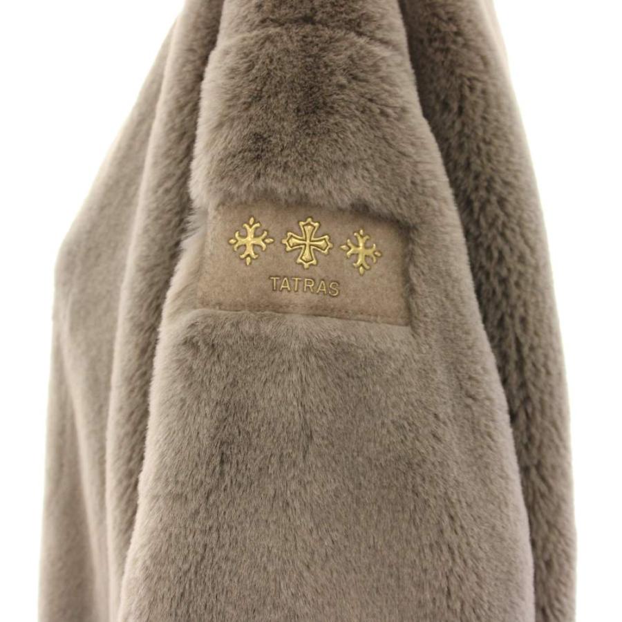 タトラス TATRAS 24AW タミル TAMIL ノーカラーコート ボア ロング ジップアップ 茶 ブラウン LTAT24A4908 /HN レディースの画像