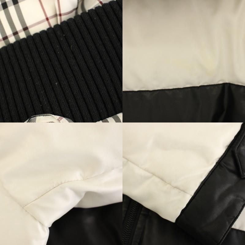 バーバリーブラックレーベル　チェック　ホワイトグース　ダウン　ベスト　M 黒 BURBERRY BLACK LABEL（バーバリーブラックレーベル） ダウン