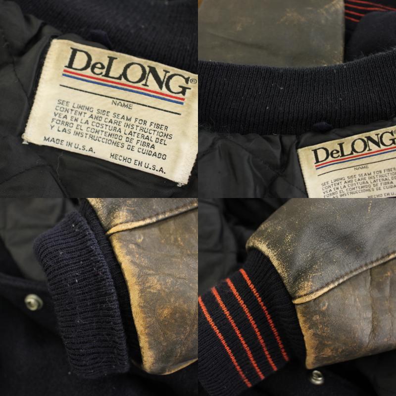 デロング DeLONG スタジアムジャンパー スタジャン アウター 袖レザー 