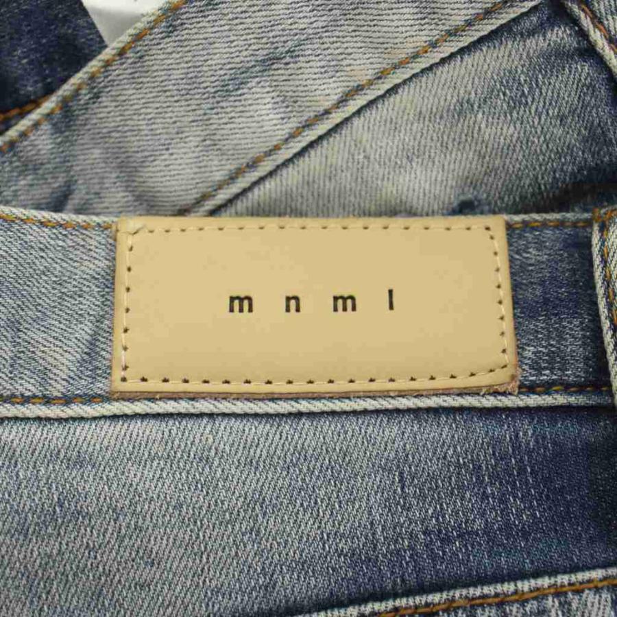 ミニマル mnml スキニーデニムパンツ ジーンズ 32 水色 ペンキ