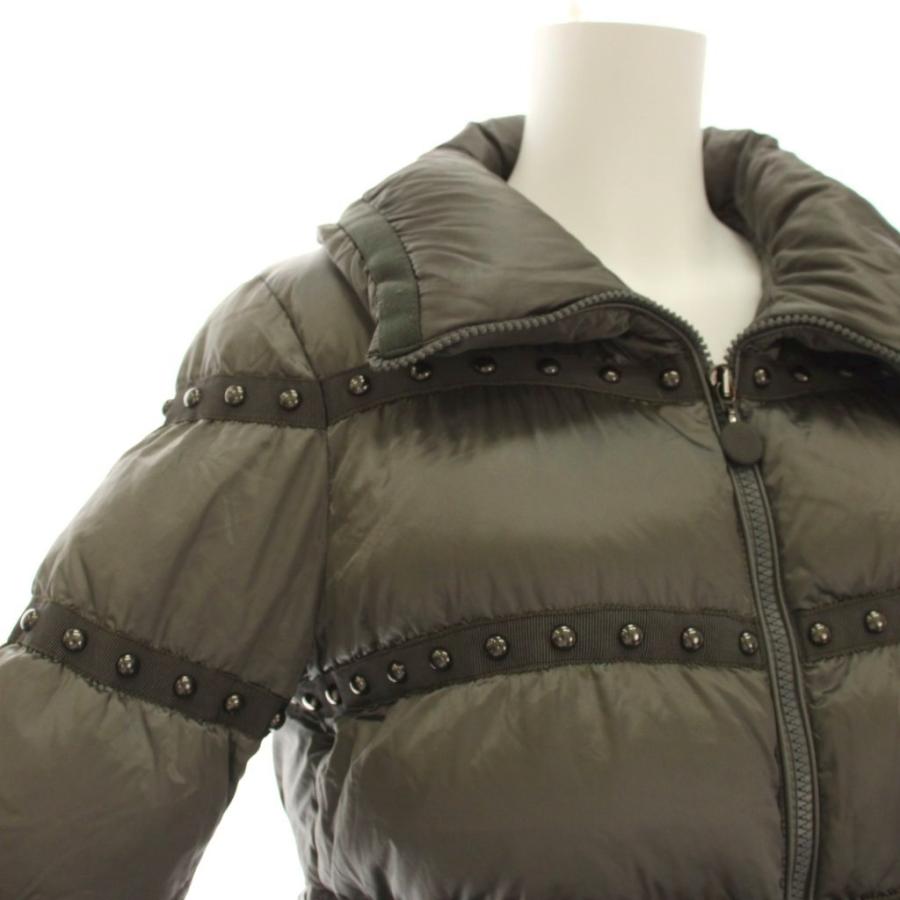 モンクレール MONCLER ブラッシュ BOURRACHE ダウンジャケット スタッズ ジップアップ アウター 0 グレー 53222 /YM レディース_3