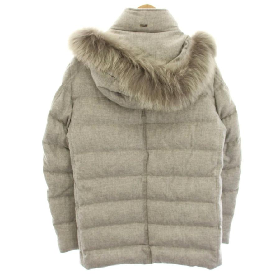 ヘルノ HERNO PIACENZA ダウンジャケット 絹 シルク カシミヤ混 コヨーテファー ジップアップ 46 グレー PI0238U 38087 /HN メンズ