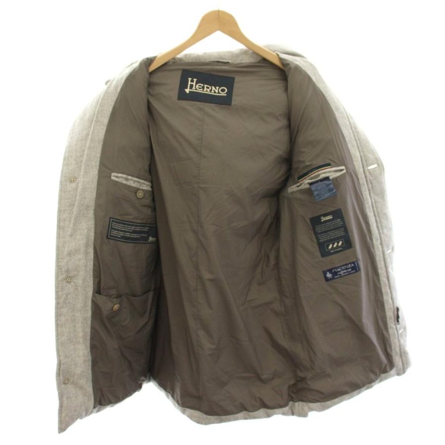 ヘルノ HERNO PIACENZA ダウンジャケット 絹 シルク カシミヤ混 コヨーテファー ジップアップ 46 グレー PI0238U 38087 /HN メンズ