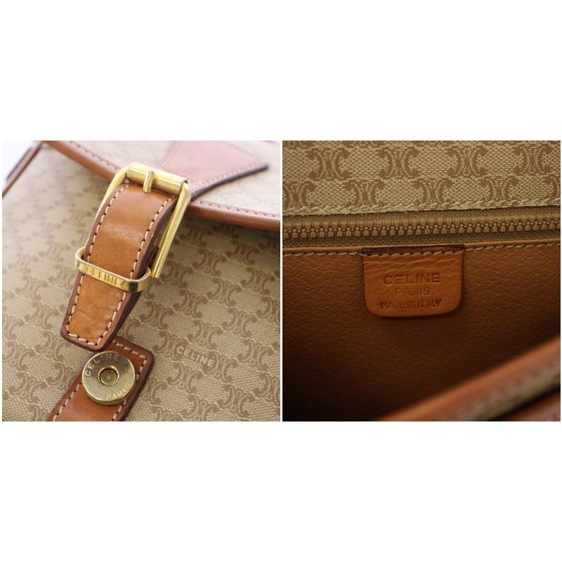 CELINE（セリーヌ） ショルダーバッグ マカダム柄 ベージュ 茶