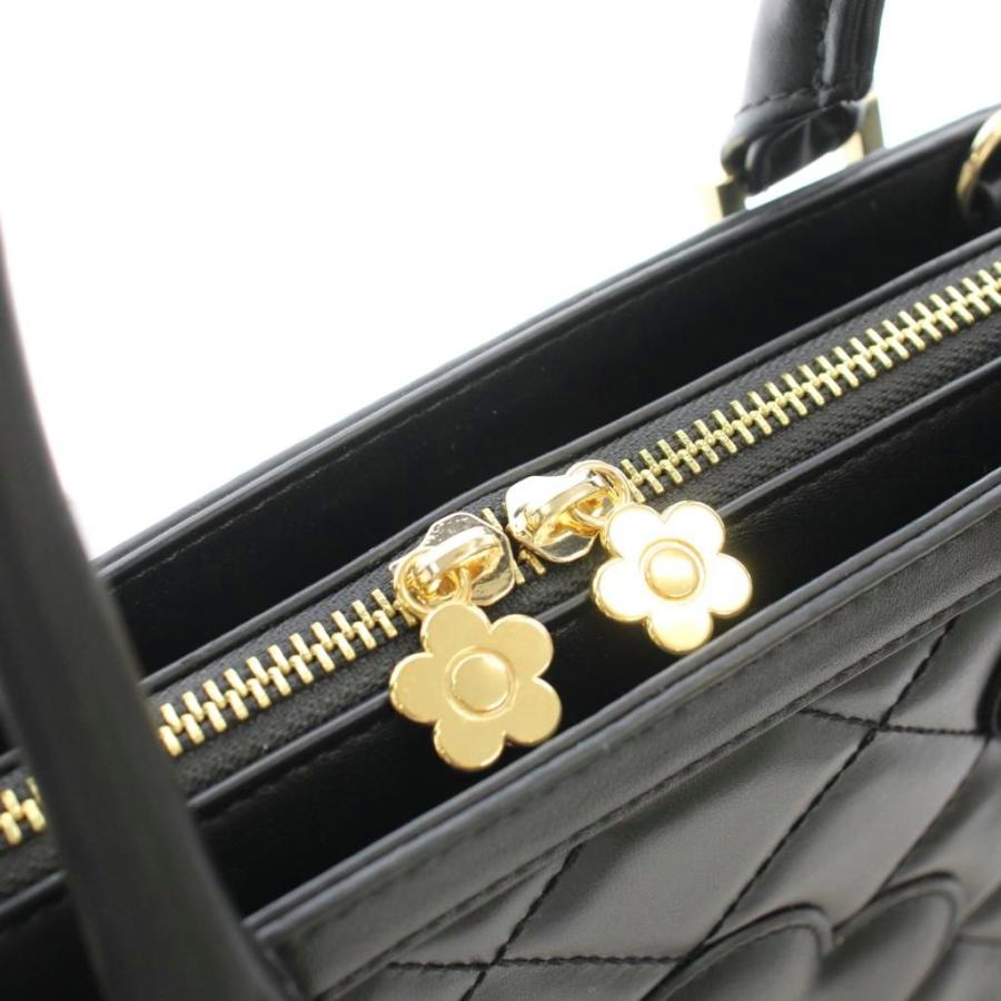 マリークワント MARY QUANT キルティング ハンドバッグ 花柄 2WAY