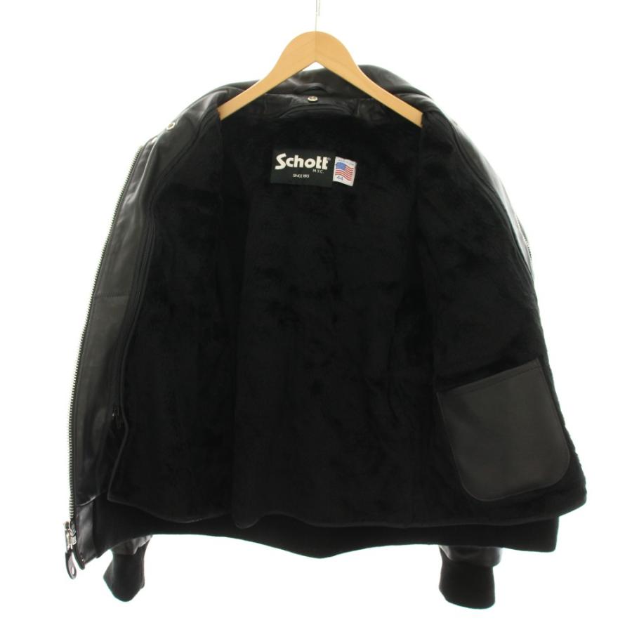 ショット SCHOTT A-2レザーフライトジャケット アウター ライナー 44 黒 ブラック 184SM /YT メンズの画像