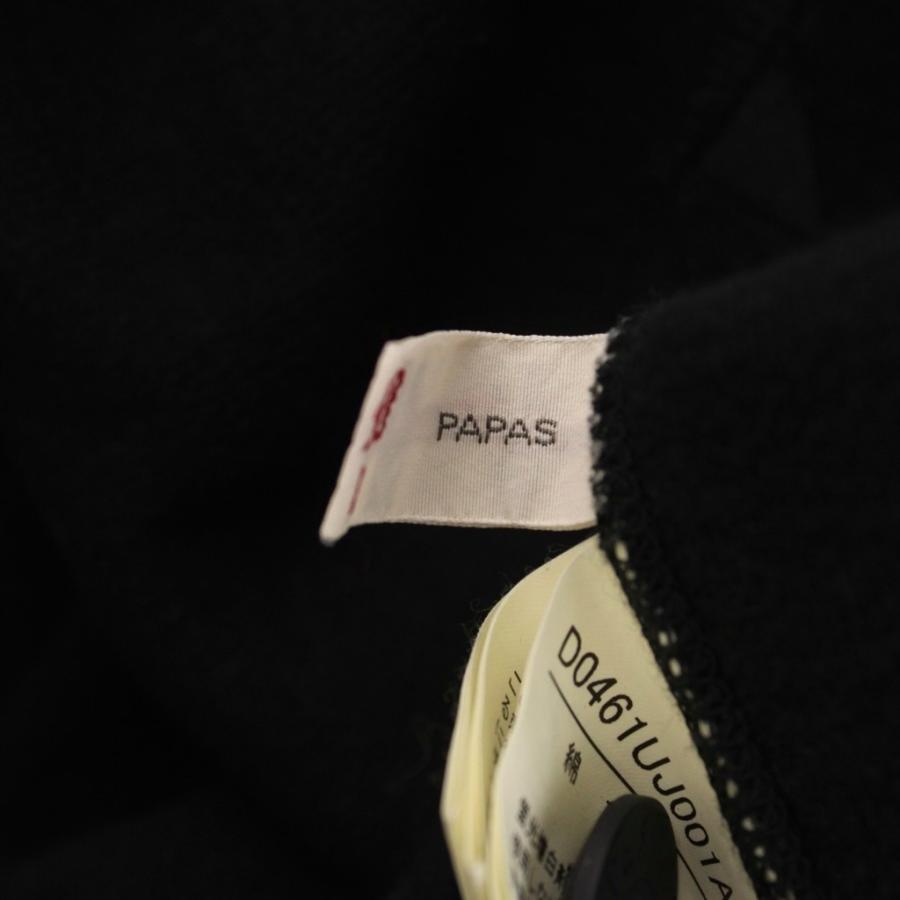 パパス Papas カーディガン L 黒 長袖 ワンポイント 王冠 パパス Papas カーディガン L 黒 長袖 ワンポイント 王冠 D0461UJ001A