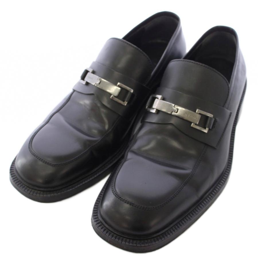 GUCCI（グッチ） ホースビットローファー レザー 40 E 黒 ブラック