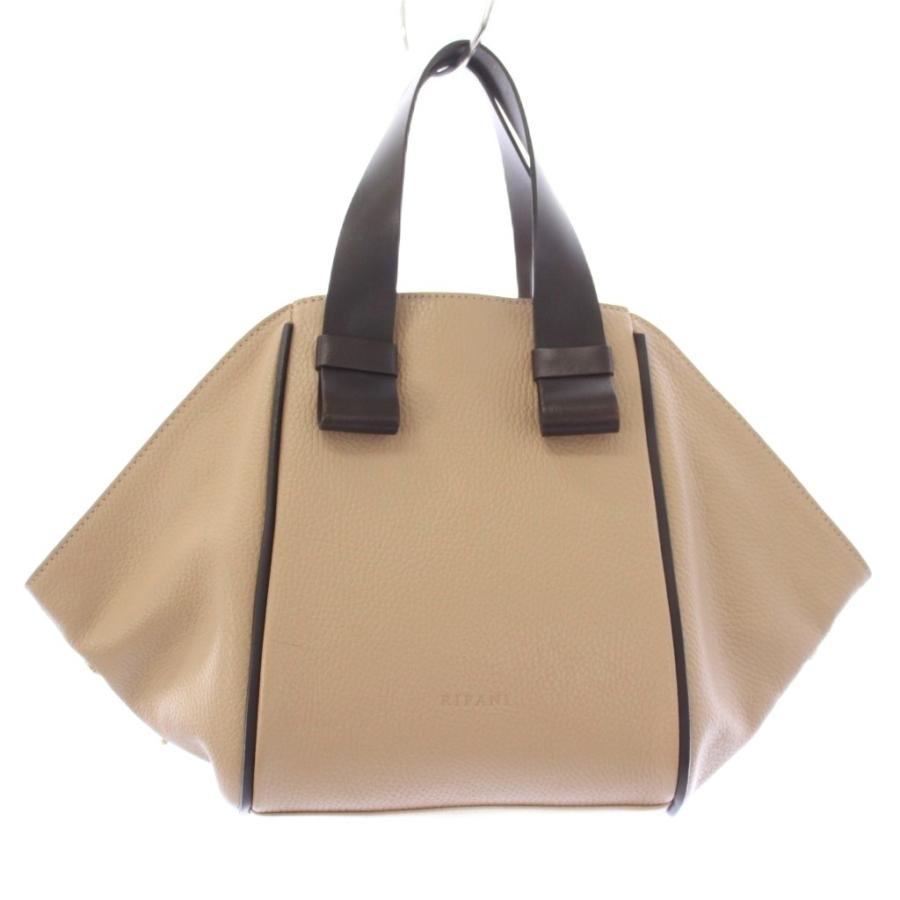 リパーニ RIPANI ハンドバッグ トートバッグ レザー ベージュ 茶 