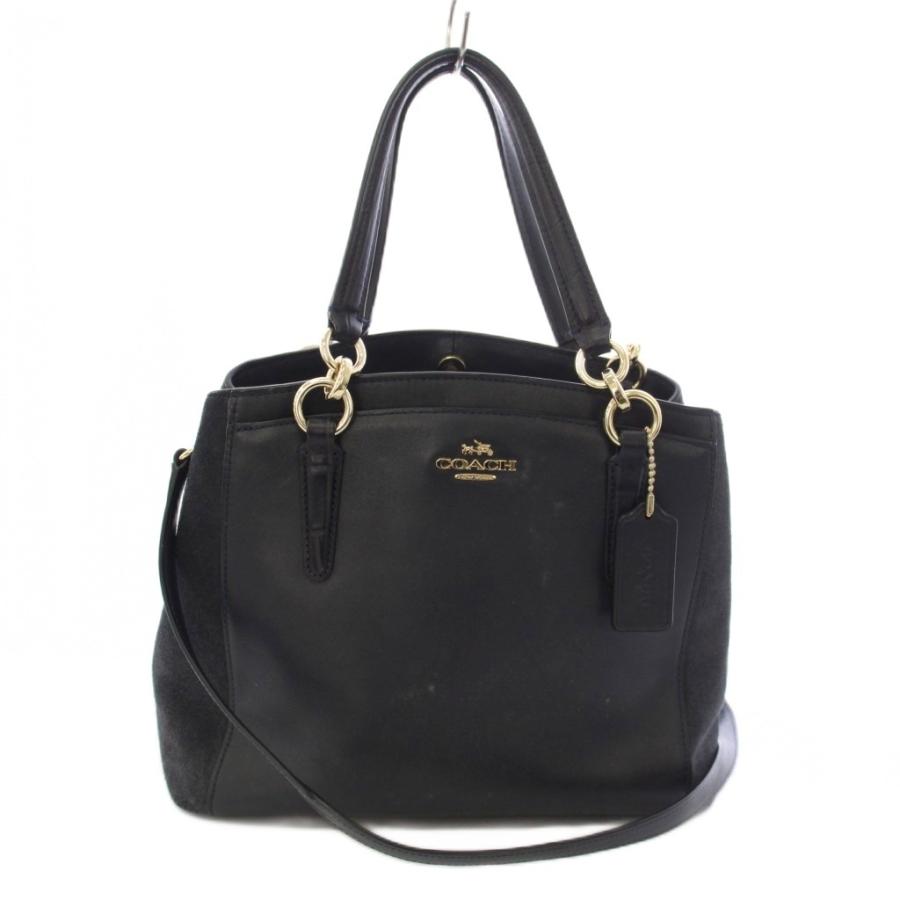 COACH（コーチ） ハンドバッグ ショルダーバッグ レザー スエード 紺 