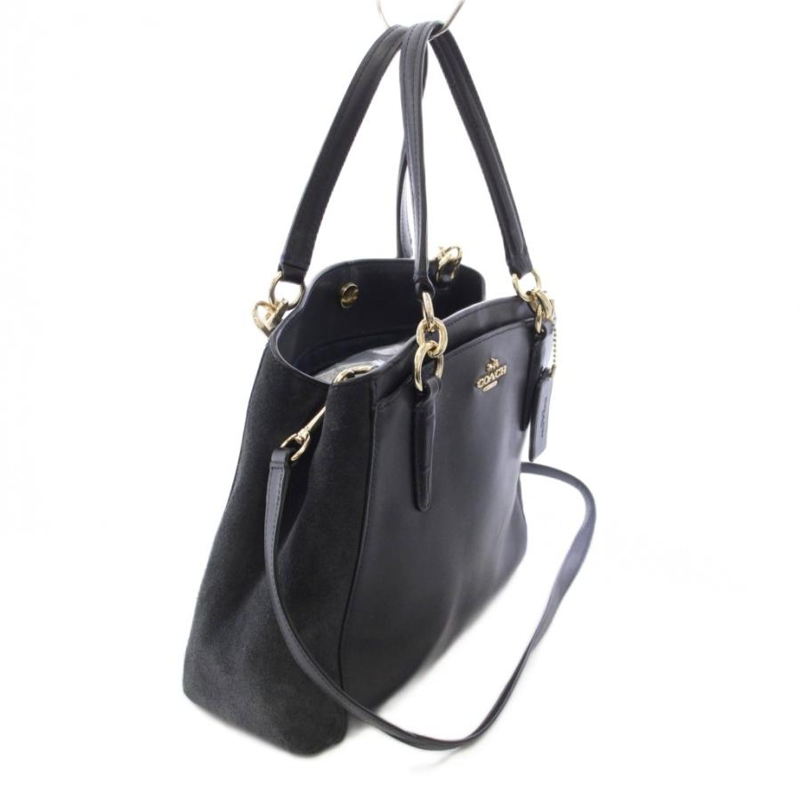 COACH（コーチ） ハンドバッグ ショルダーバッグ レザー スエード 紺 