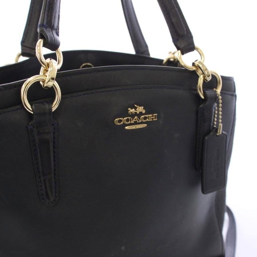 COACH（コーチ） ハンドバッグ ショルダーバッグ レザー スエード 紺 