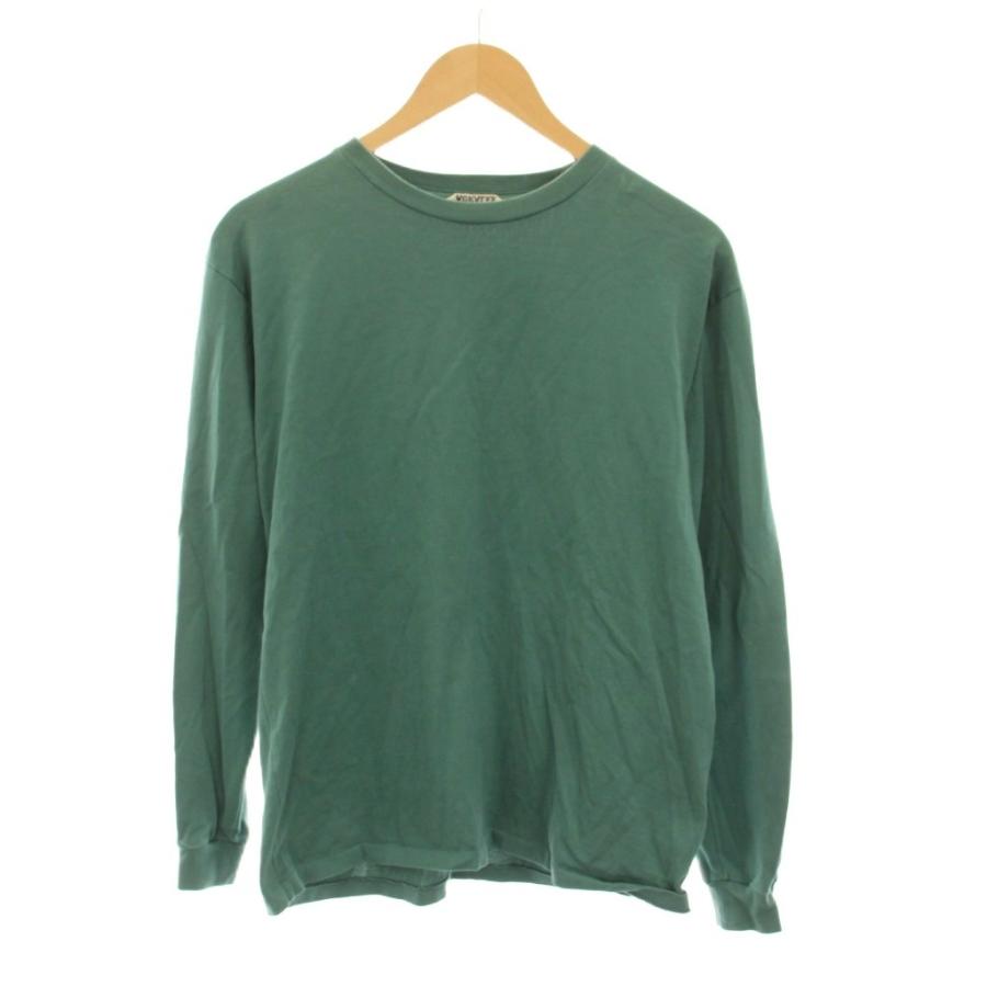 オーラリー AURALEE Tシャツ カットソー ロンT 0 緑 グリーン 無地