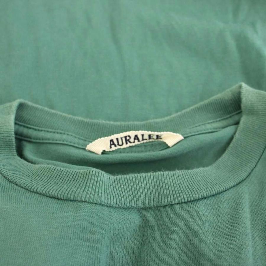 オーラリー AURALEE Tシャツ カットソー ロンT 0 緑 グリーン 無地