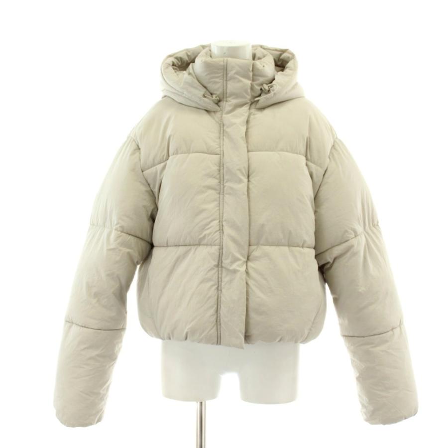 ZARA（ザラ） 中綿ジャケット ブルゾン S オフホワイト フード付き 