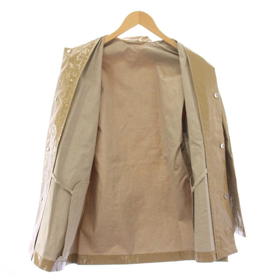 AURALEE オーラリー リネン エナメル ブルゾン ジャケット ベージュ オーラリー AURALEE 20SS エナメルラミネート リネンブルゾン