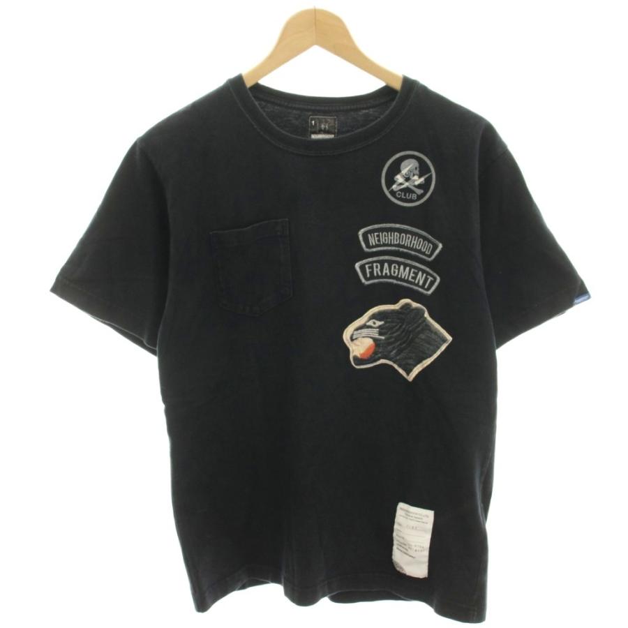 ネイバーフッド NEIGHBORHOOD Tシャツ カットソー 半袖 プリント 1 黒 