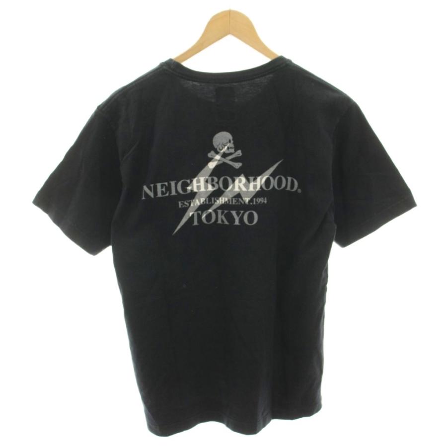 ネイバーフッド NEIGHBORHOOD Tシャツ カットソー 半袖 プリント 1 黒 
