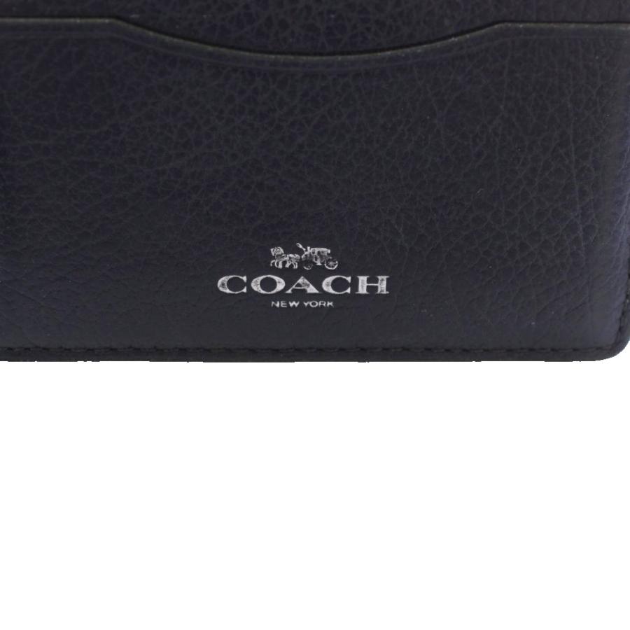 COACH（コーチ） カードケース 名刺入れ レザー 紺 ネイビー /TK