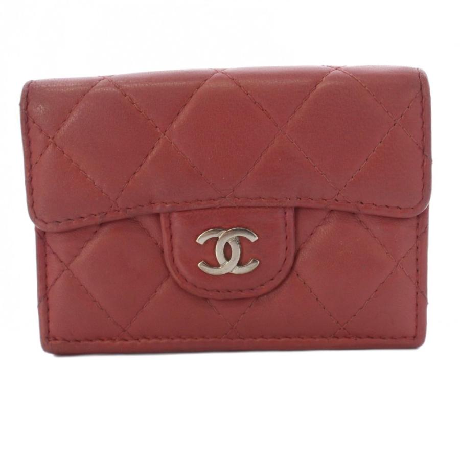 CHANEL（シャネル） マトラッセ 三つ折り財布 ココマーク レザー 