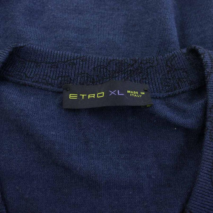 ETRO（エトロ） ニット セーター シルク混 カシミヤ混 長袖 Vネック 総 