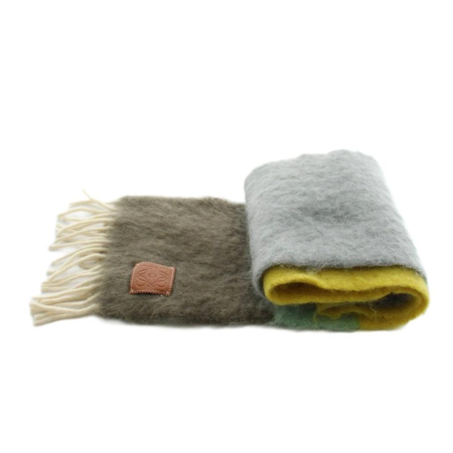 LOEWE マルチカラーフリンジマフラー LOEWE（ロエベ） アナグラム マフラー フリンジ モヘア マルチカラー
